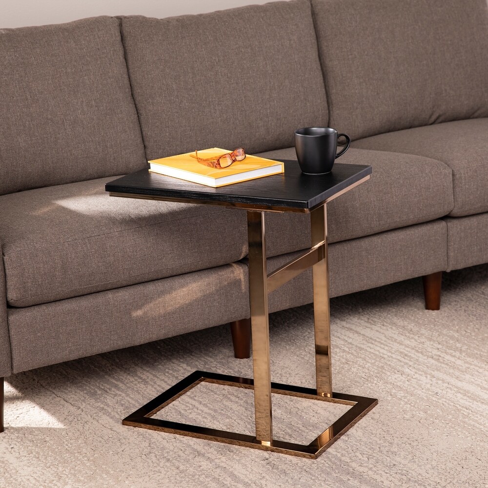 SEI Furniture Rixton Contemporary Black Wood C Table