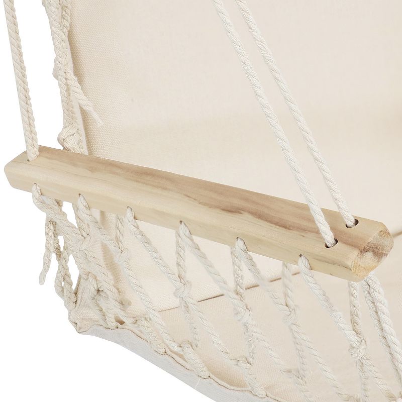 Sunnydaze Polycotton Padded Hammock Chair with Spreader Bar - Natural