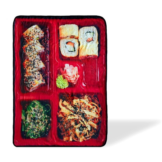 Just Funky Japanese Bento Box Large Fleece Throw Blanket Food Blankets 60 X 45 Inches