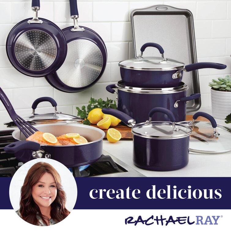 Rachael Ray Create Delicious Aluminum Nonstick Cookware Set, 13-Piece