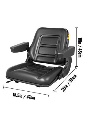 VEVOR Universal Forklift Seat Black PVC Tractor Seat， 6