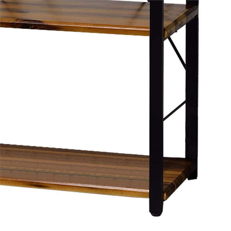 Benjara 11 quotTransitional Solid Wood Bookshelf with 4 Shelves in Brown and Black   Industrial   Bookcases   by Homesquare  Houzz