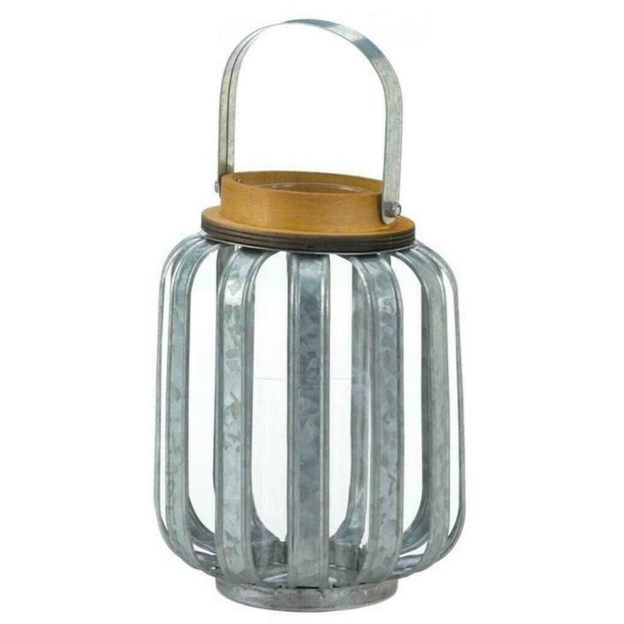 Home Decorative Galvanized Metal Slats Candle Lantern - 8 inches