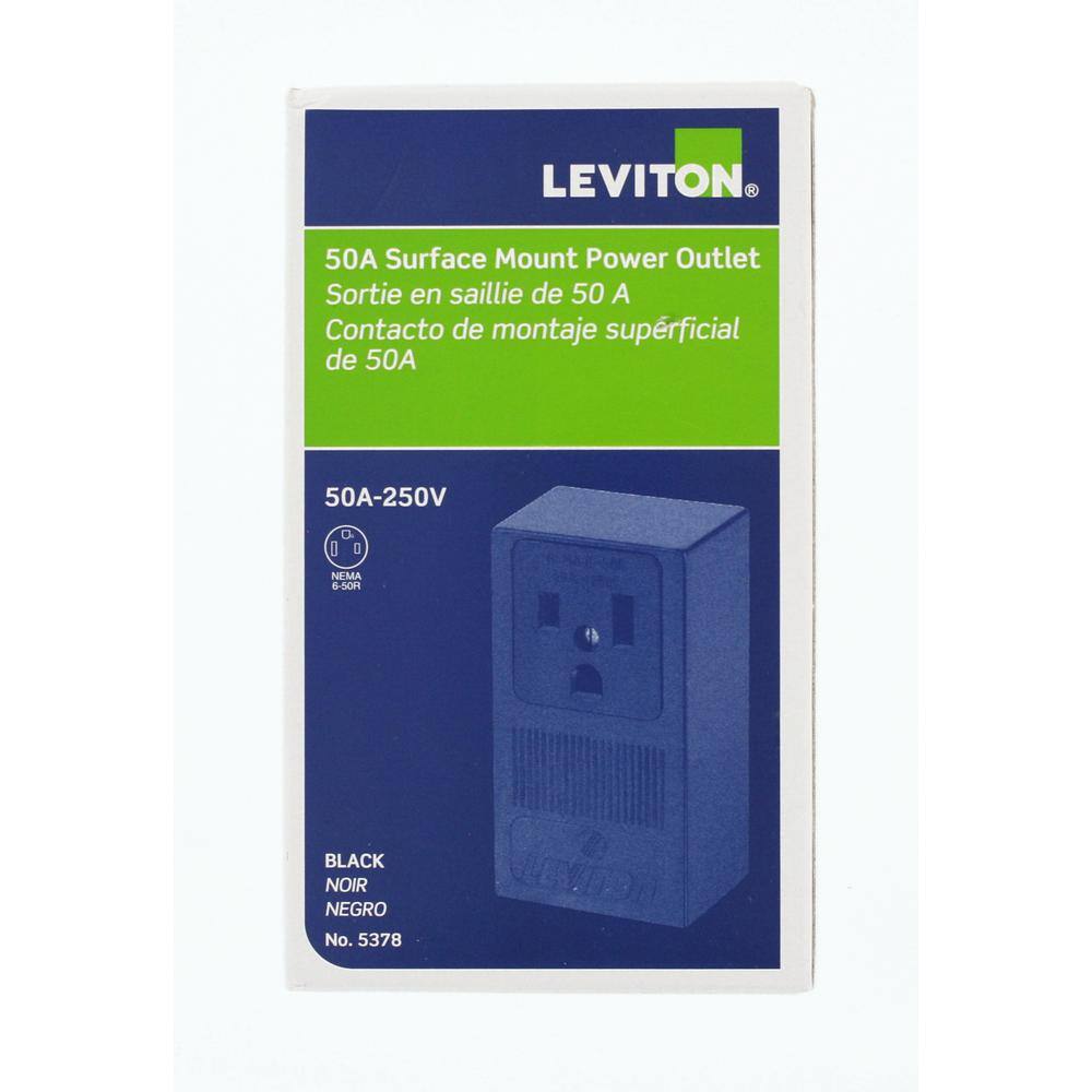 Leviton 50 Amp Double Pole Single Outlet Black R20-05378-P00