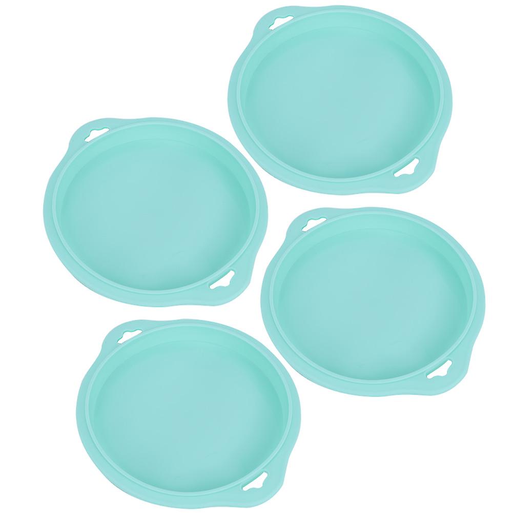 4pcs Silicone Layered Cake Mold Round Shape Bread Mold Cake Tray Mould Nonstick Baking Toolsgreen S