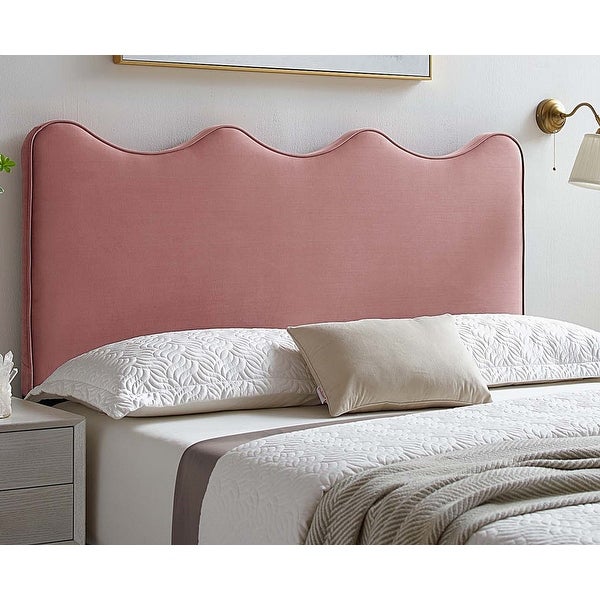 Monrovia Heather Pink Velvet Upholstered Twin Size Headboard - - 34023690