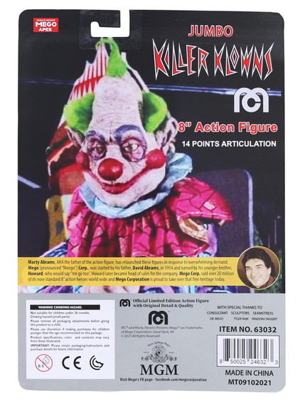 Mego MEG 63032 C Killer Klowns 8 Inch Mego Action ...