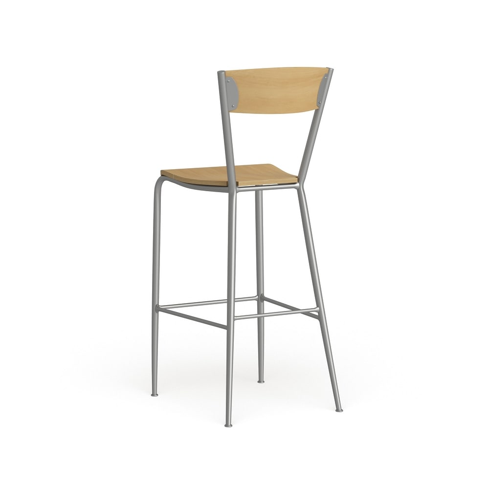 Metal Restaurant Barstool   Wood Back   Seat   16.5\