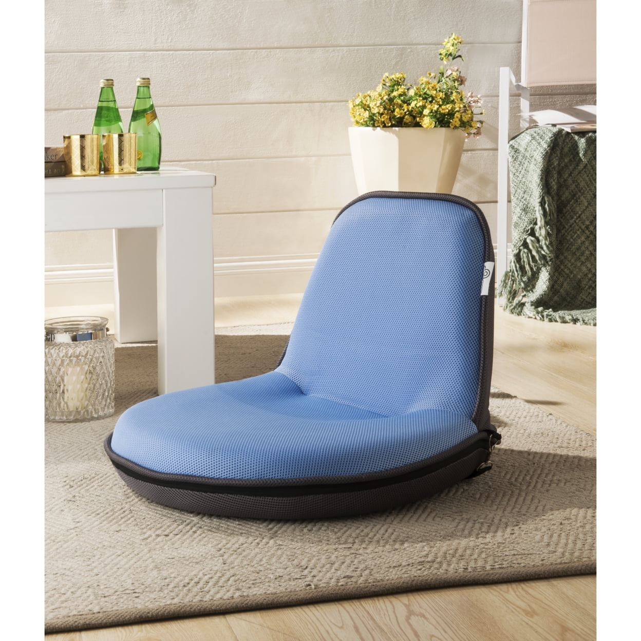 Loungie Quickchair Mesh Floor Chair-Foldable-Portable with Strap-Indoor-Outdoor-by Inspired Home