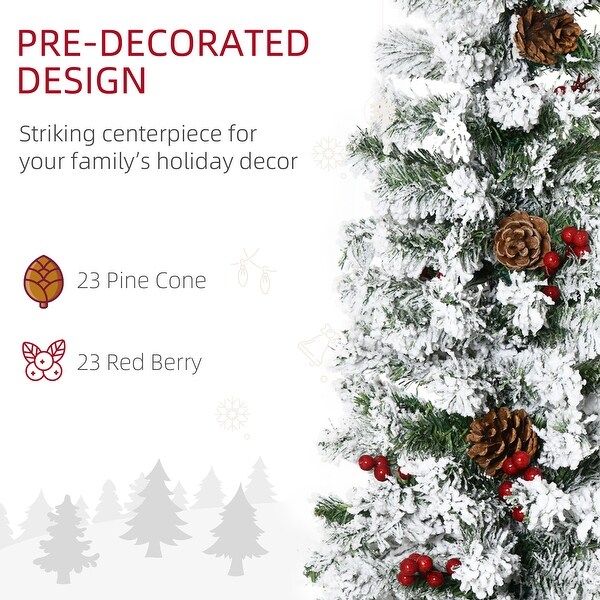 Pencil Snow Flocked Artificial Christmas Tree