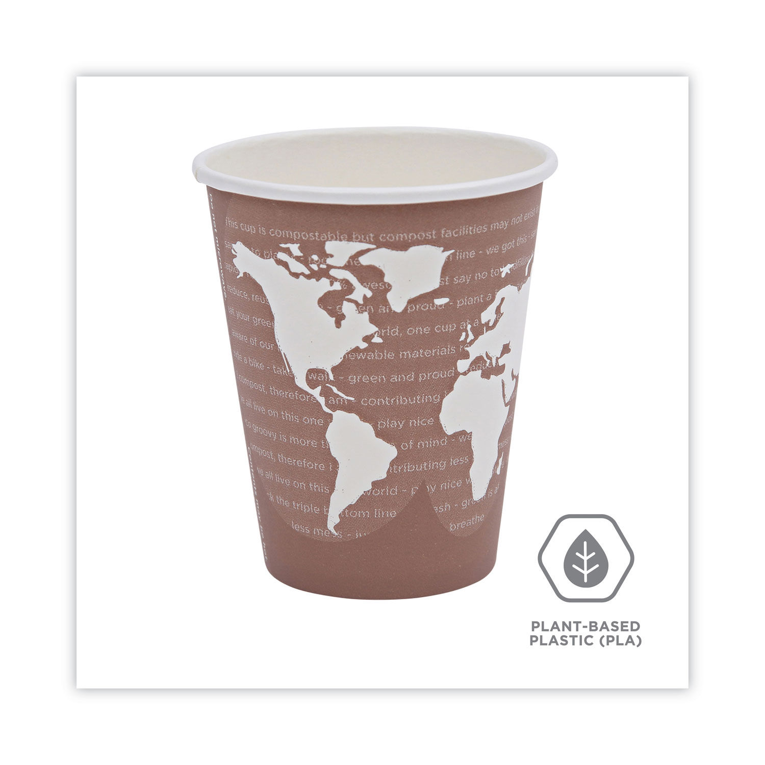 World Art Renewable and Compostable Hot Cups by Eco-Productsandreg; ECOEPBHC8WAPK