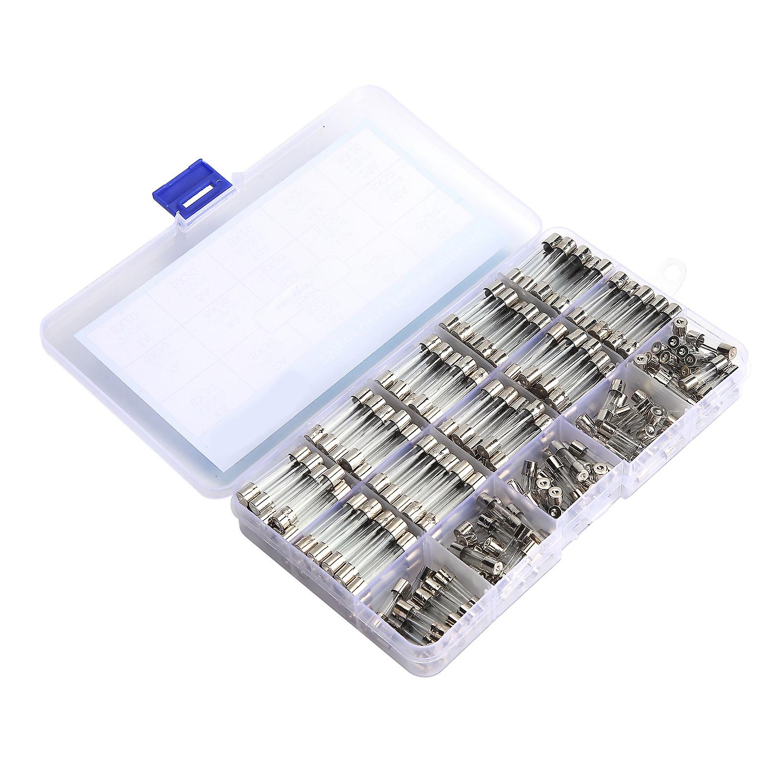 250 Pcs Glass Fuse 6x30/5x20mm Insulation Heat Resistance Flame Retardancy Fuses Assortment Kit 120a 250v