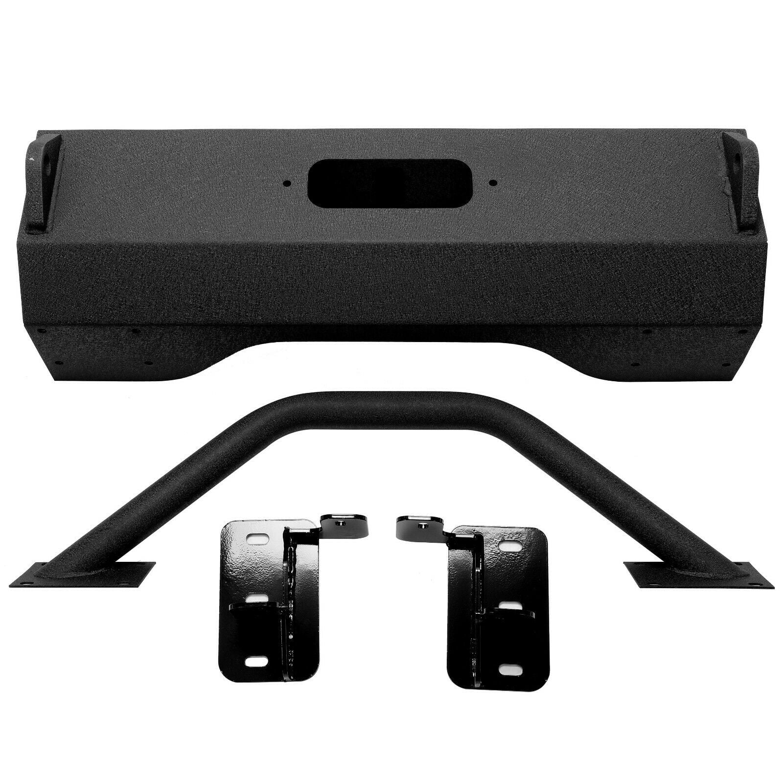 HECASA Steel 3-Piece Modular Front Bumper W/ Push Bar Fits 2003 2004 2005 2006 Chevrolet Silverado 1500