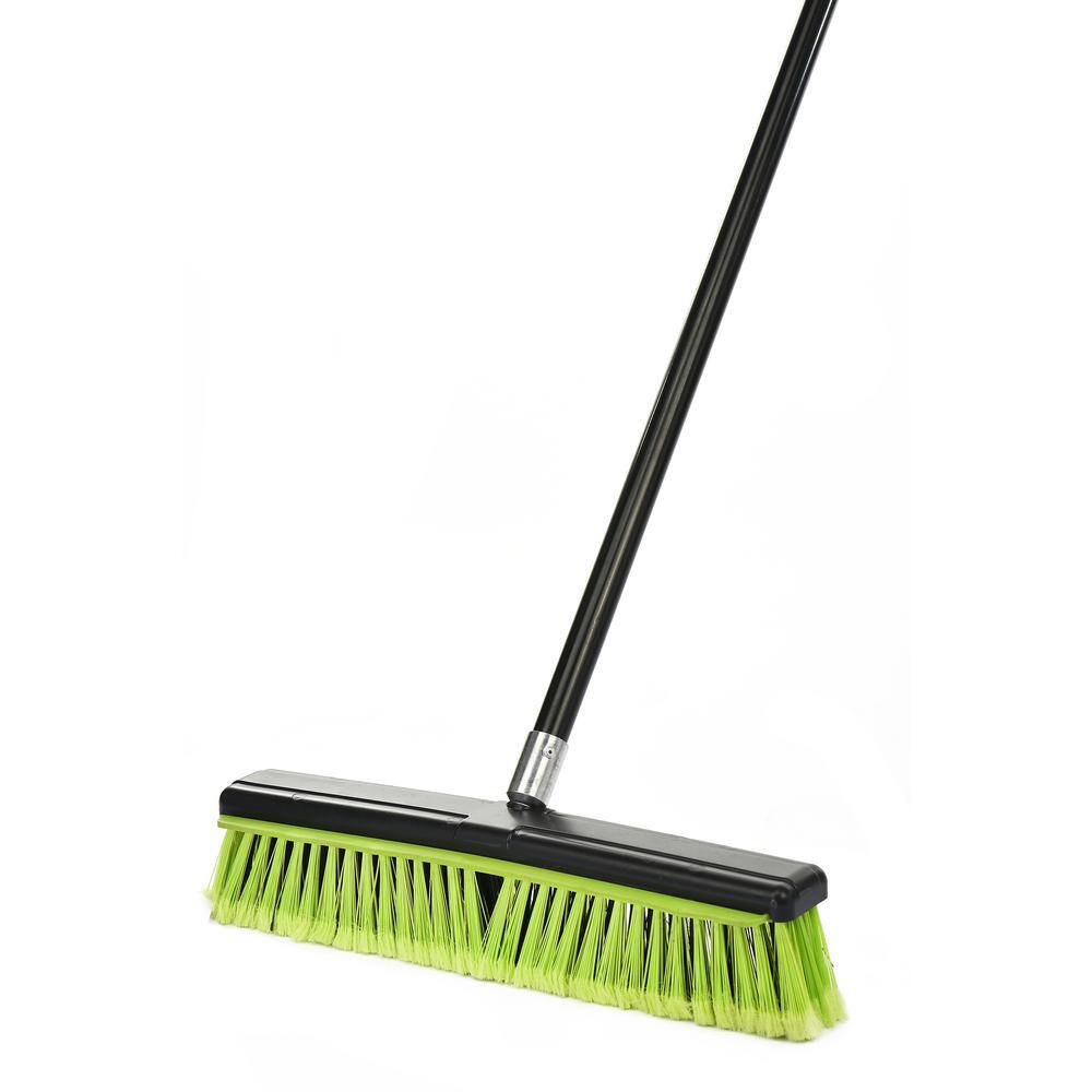 Alpine Industries 18 in. Green Indoor Multi-Surface 2-in-1 Squeegee Push Broom (2-Pack) ALP4600-18-1-2