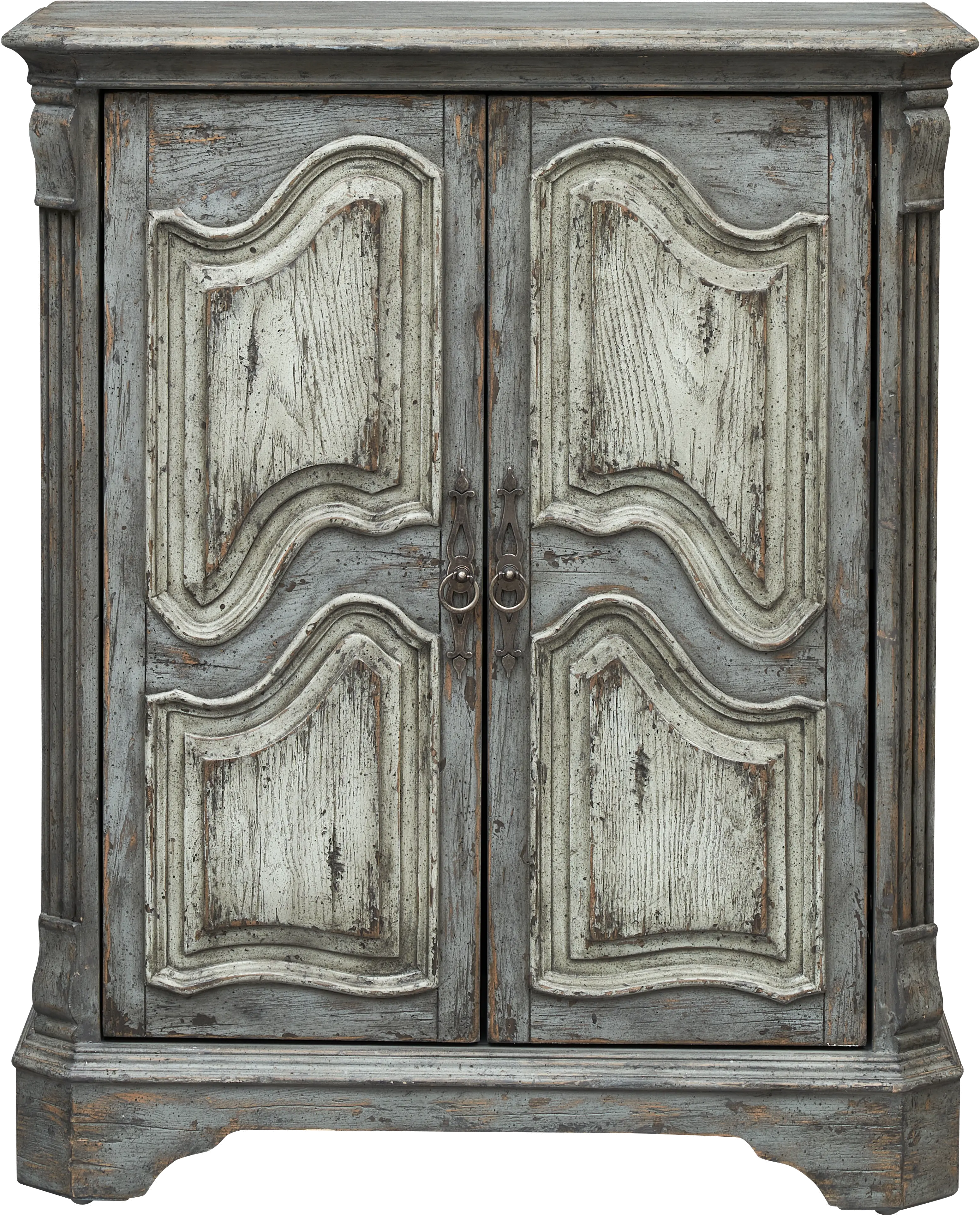 Farmhouse Distressed Gray Cabinet