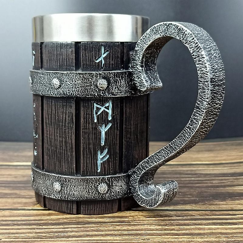 Resin Wooden Barrel Ceramic Coffee Mug Tea Cup Novelty Gift