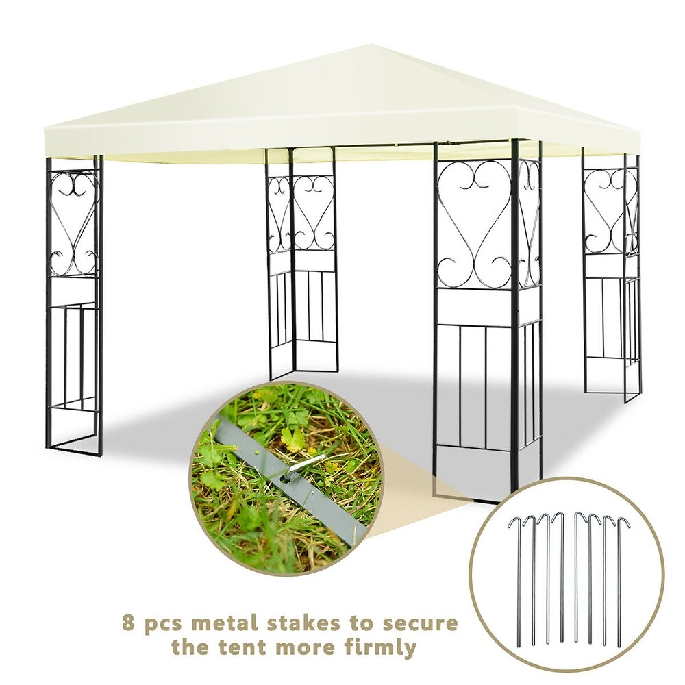 Costway 10'x10' Patio Gazebo Canopy Tent Steel Frame Shelter Patio