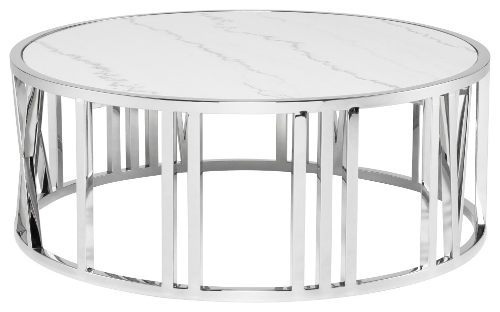 Roman Coffee Table  White   Coffee Tables   by Nuevo  Houzz