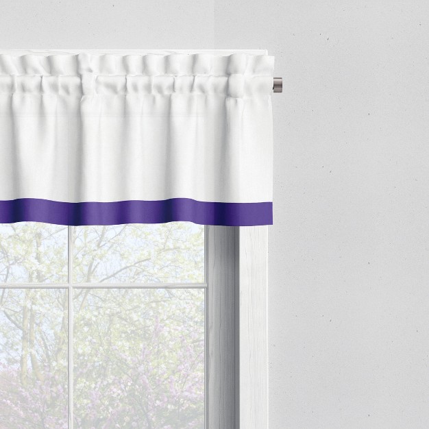 Bacati Mixnmatch Purple Band Window Valance