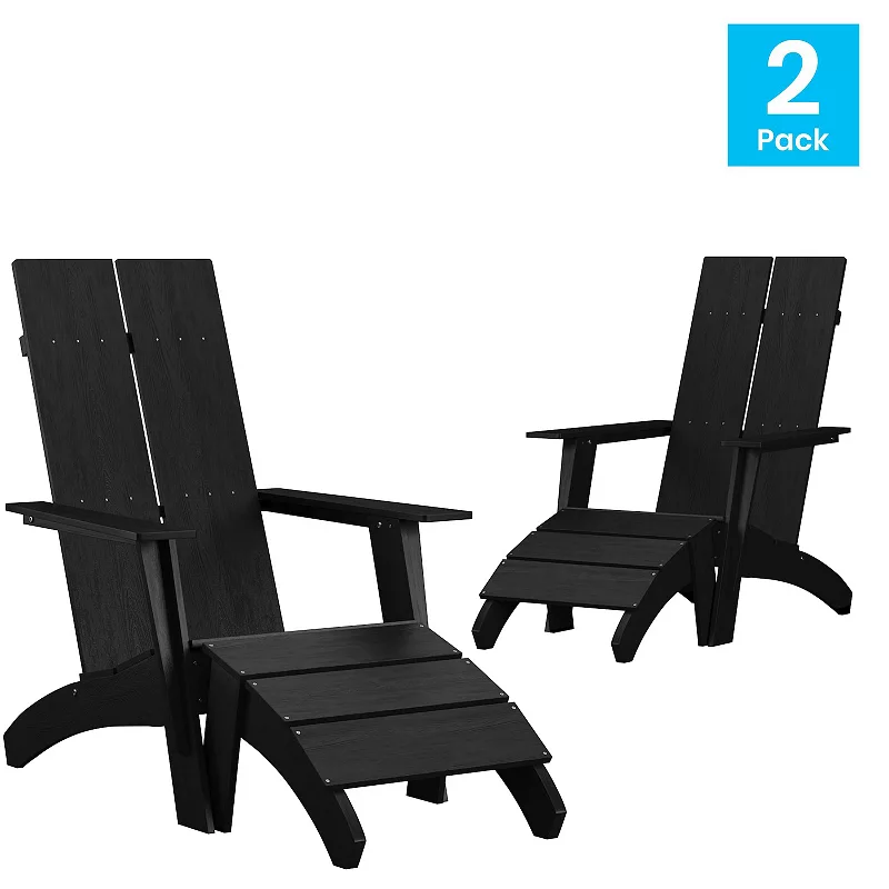 Flash Furniture Sawyer All-Weather Adirondack Chair 2-piece Set