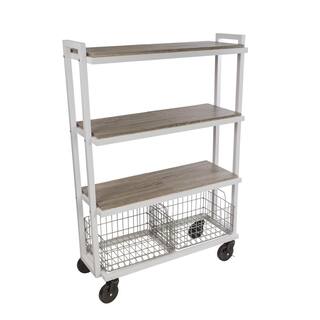 Atlantic 4-Tier Steel Cart System Wide in White 23350331