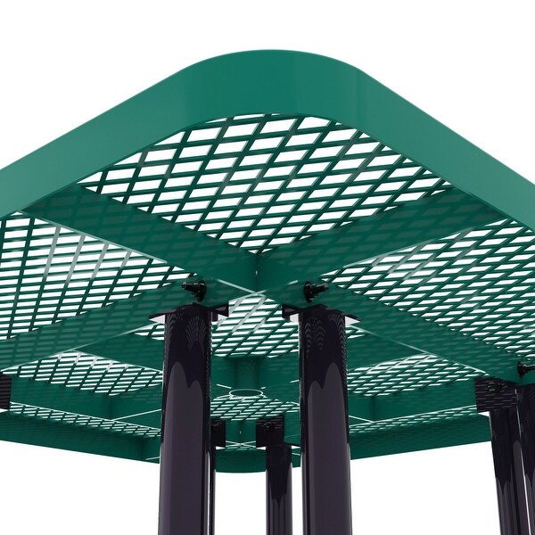 Commercial Grade Expanded Mesh Metal Outdoor Picnic Table