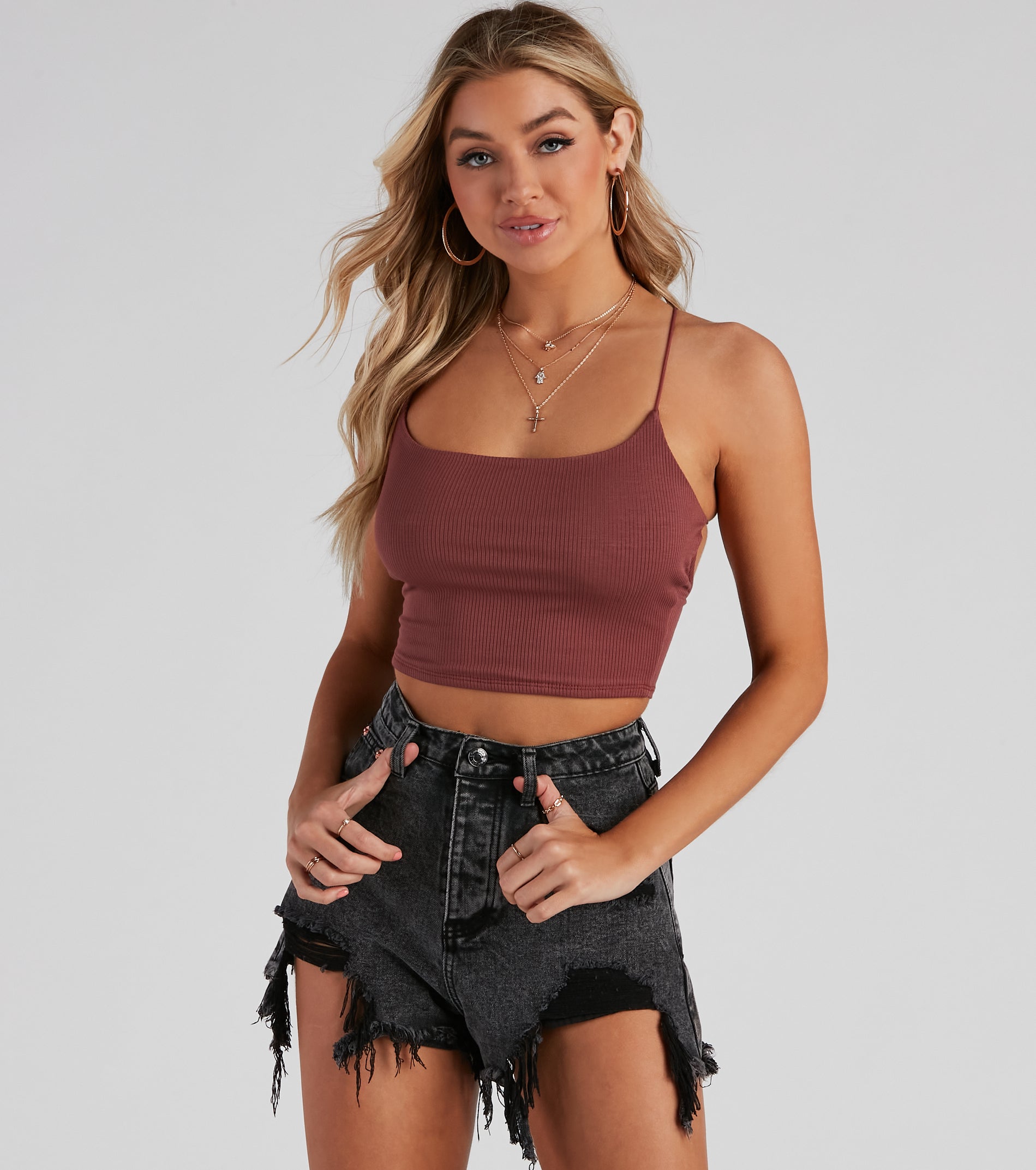 The One Ribbed Knit Crop Tank