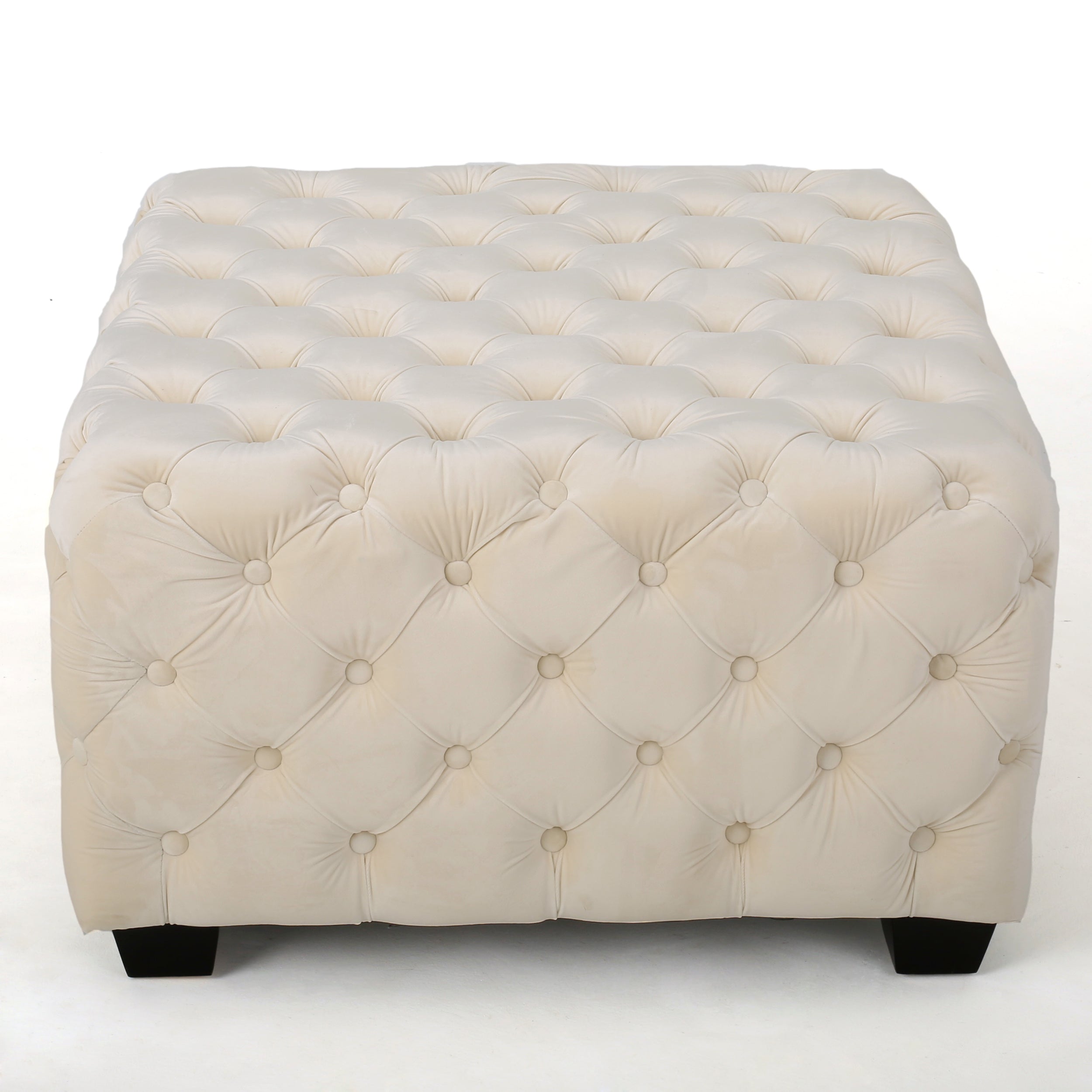 Provence Tufted New Velvet Fabric Ottoman Pouf