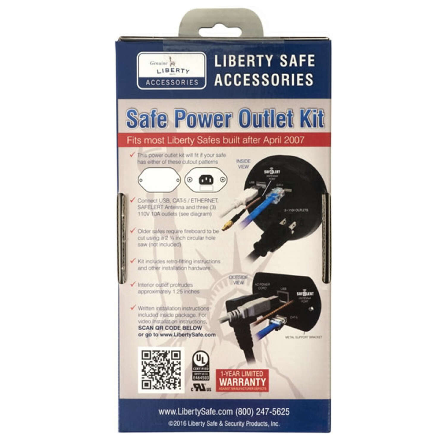 Liberty Safe Black Safe Power Outlet Kit