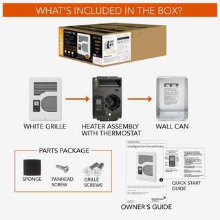 Cadet 240208120-volt 160015001000-watt Energy Plus In-wall Fan-forced Electric Heater in White with Digital Thermostat CEC163TW