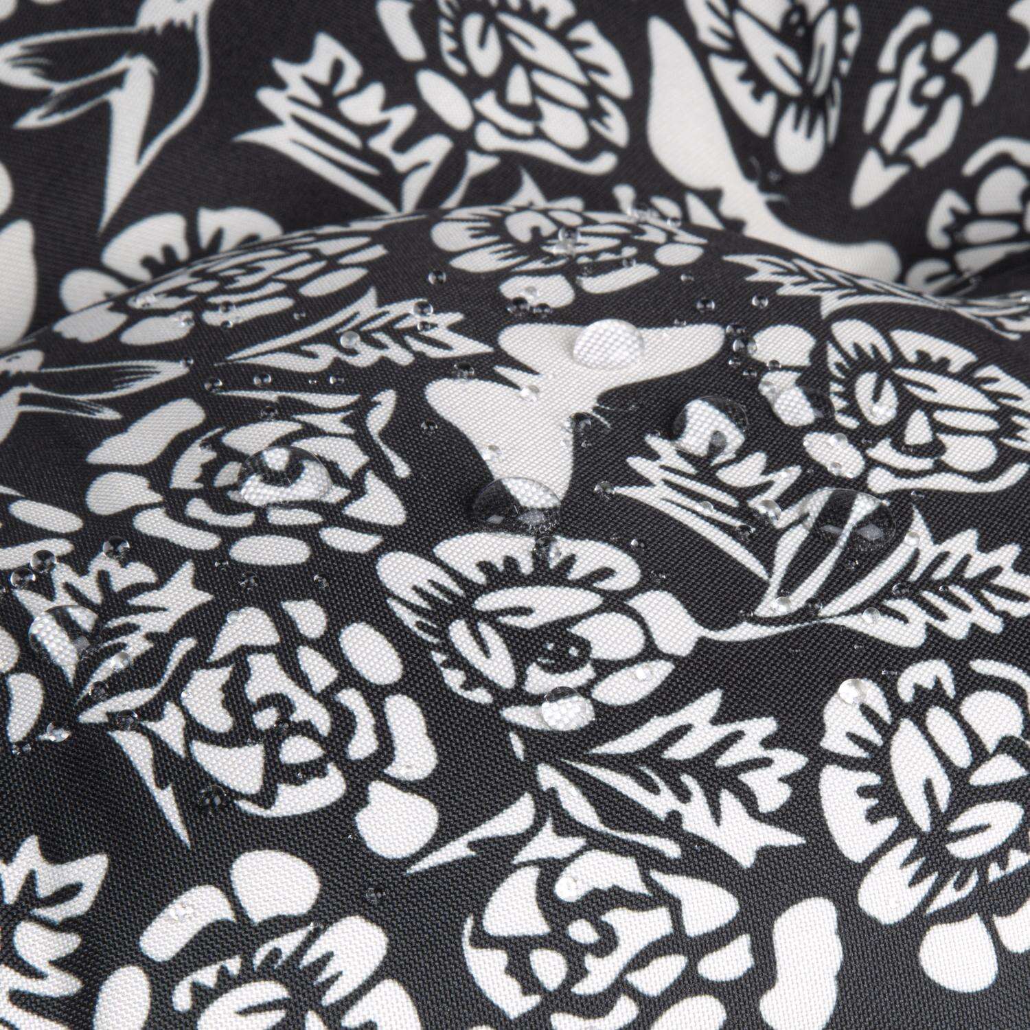 Classic Accessories Frida Kahlo Black/White Flores Eternas Polyester Chair Cushion 5 in. H X 19 in.