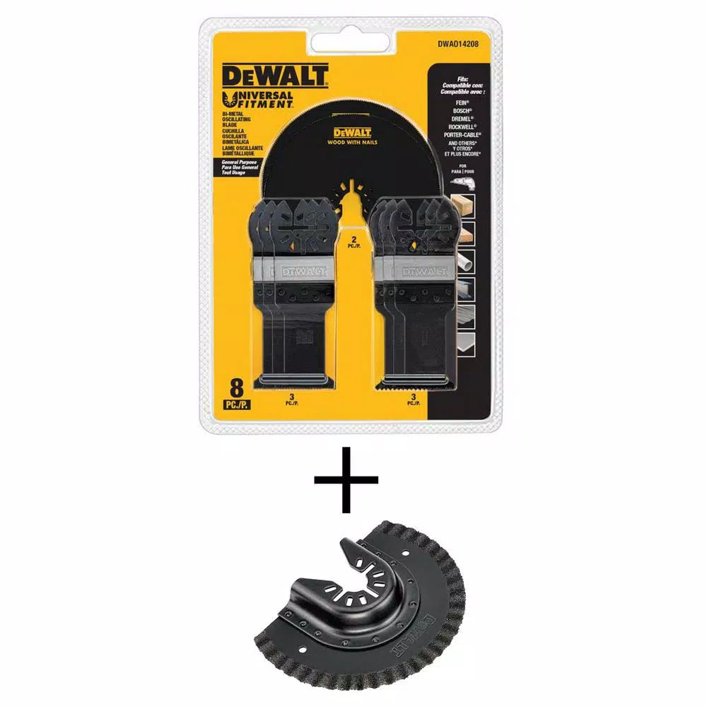 DEWALT Oscillating Set (8-Piece) with Oscillating Fast Cut Carbide Grout Removal Blade and#8211; XDC Depot