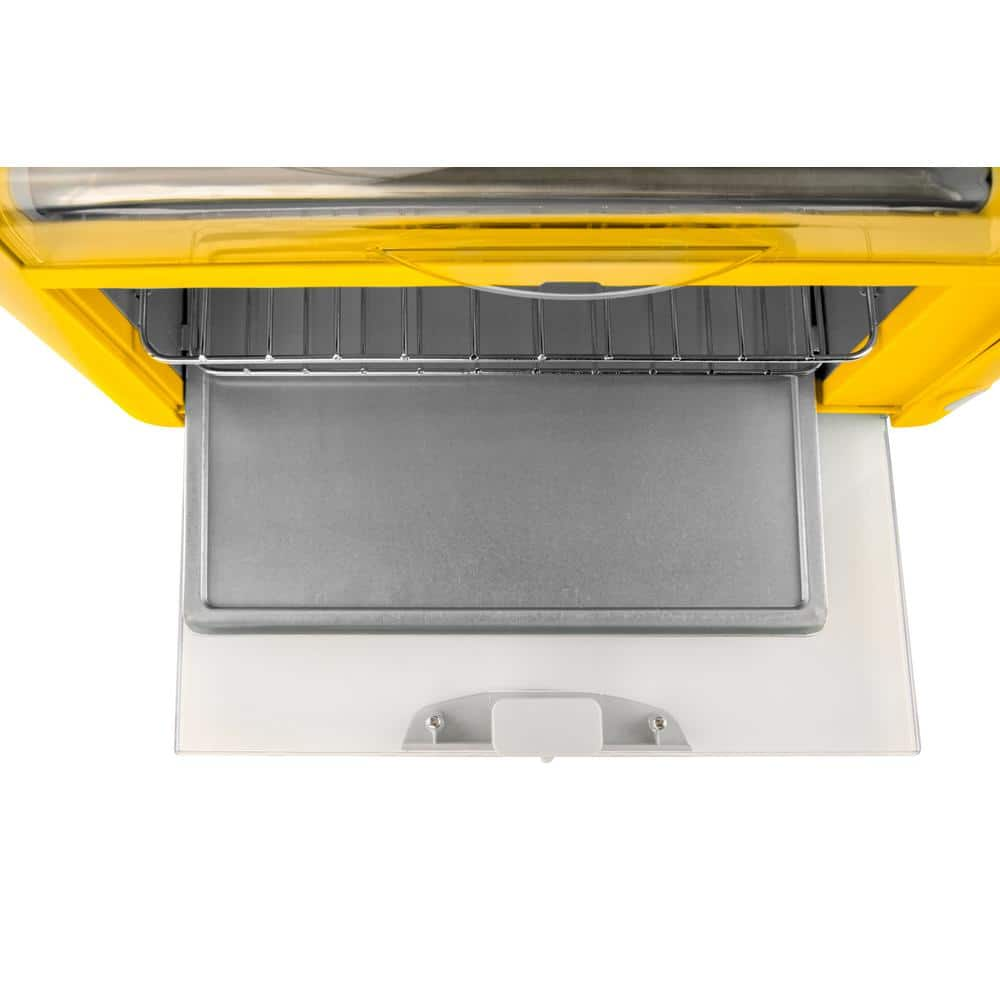 Nostalgia Yellow Hot Dog Roller with 2-Cooking Racks OMHDRTO8YW