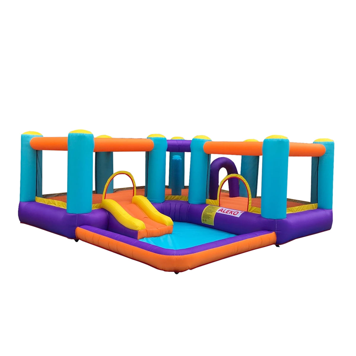 ALEKO BHPLAY Extra Large Inflatable Playtime Bounce House with Splash Pool and Slide