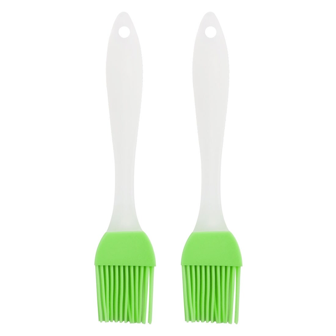 2pcs Flexible Silicone Brush Heat Resistant Non-Stick Utensils - Green - 6.7