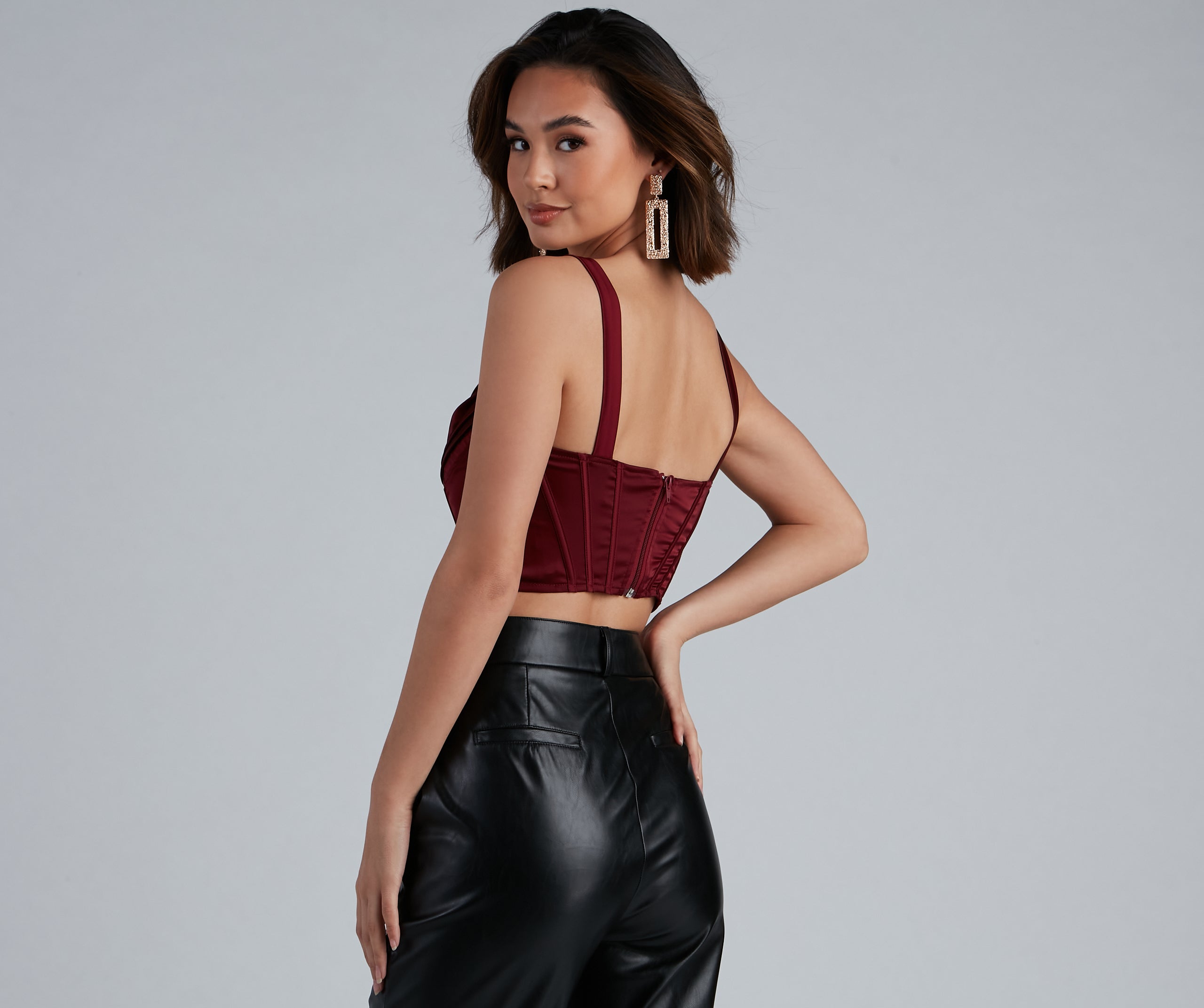 Pretty In Pleats Satin Cropped Corset