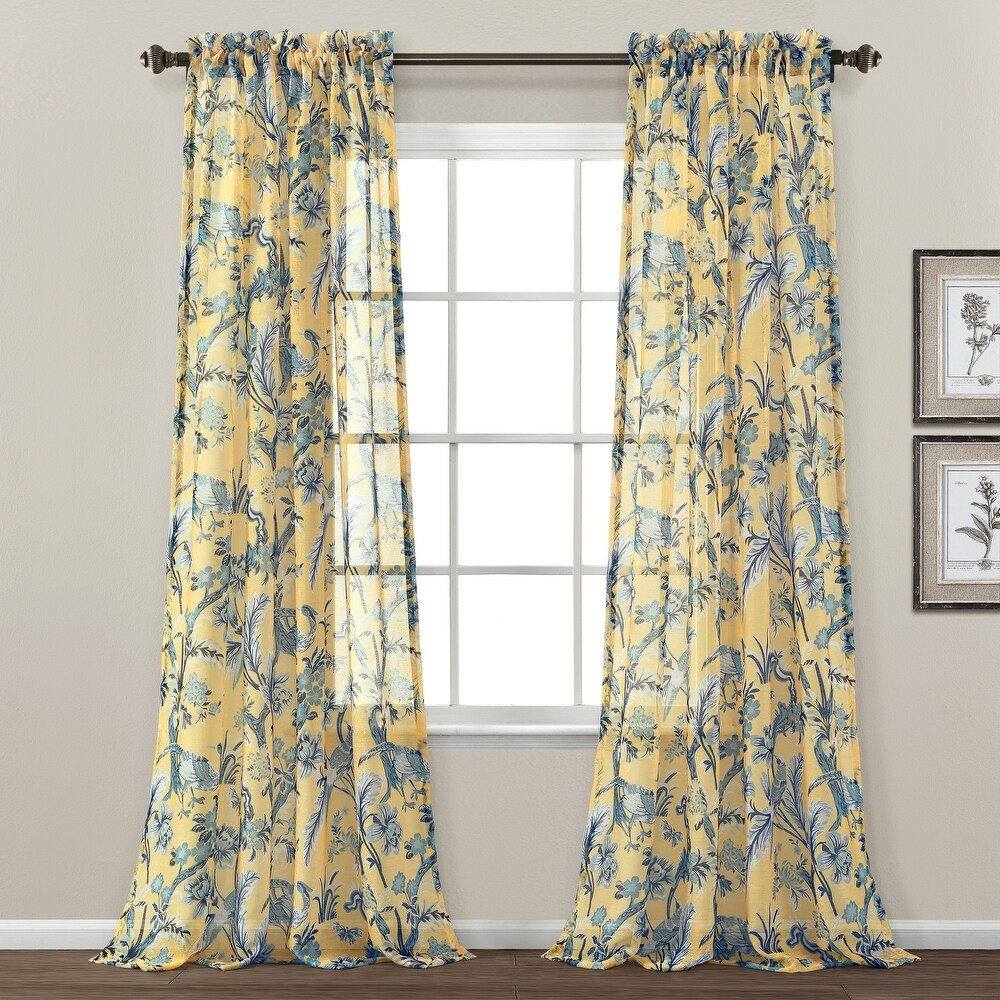 Lush Decor Dolores Sheer Window Curtain Panel Pair   84\