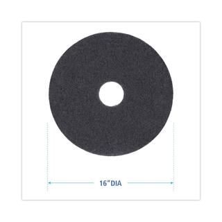 Boardwalk 16in. Diameter Black Stripping Floor Pads (5-Pack) BWK4016BLA