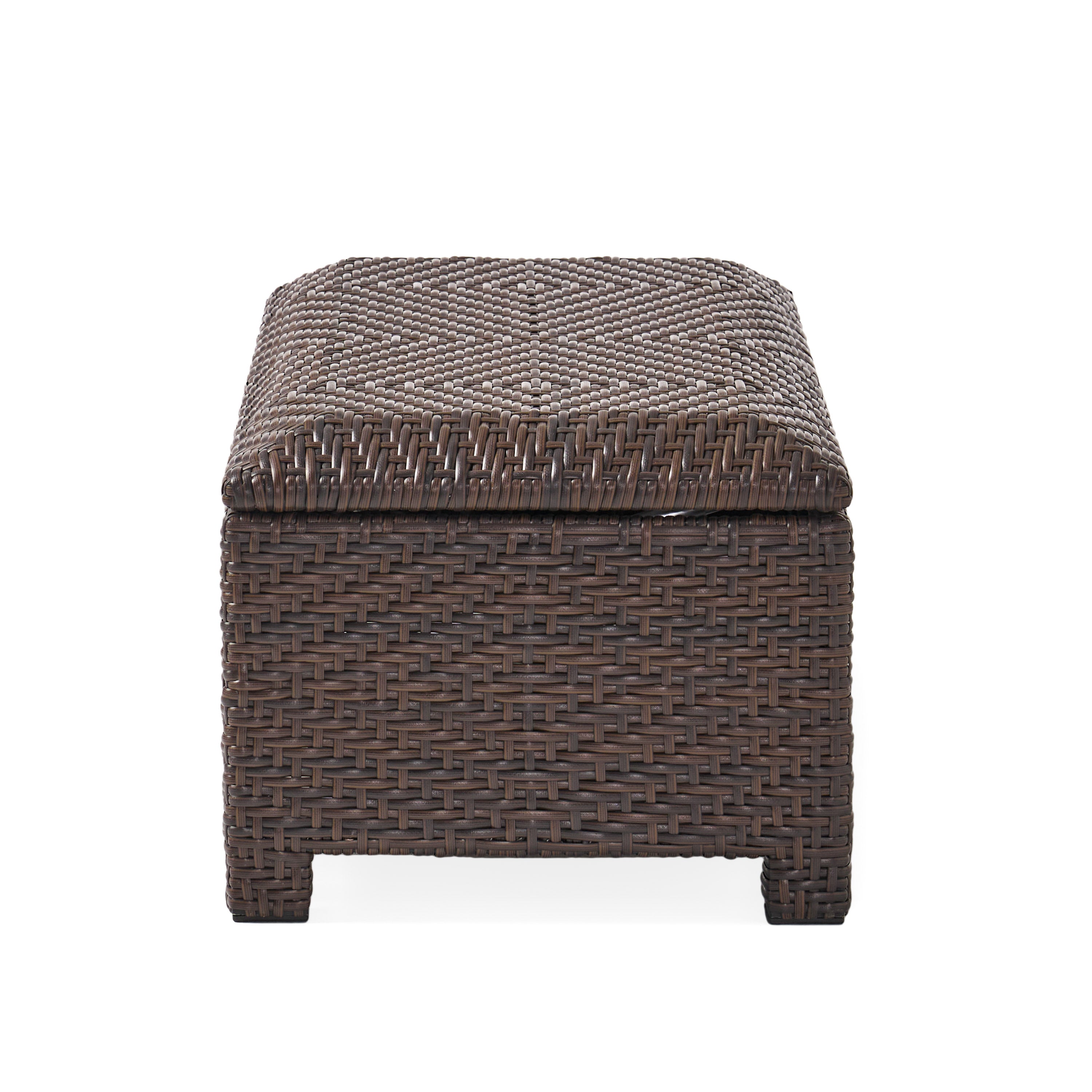 Santa Cruz Brown Wicker Storage Ottoman