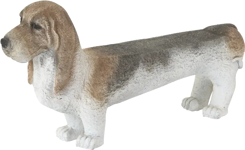 White and Brown Poly Stone Dog Bench with Flat Top