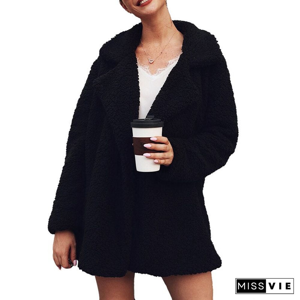 Fur Coat Fleece Sweatshirts Cardigan Female Autumn Winter Coat Women Overcoat Plush Jacket Mujer Chaqueta Mujer