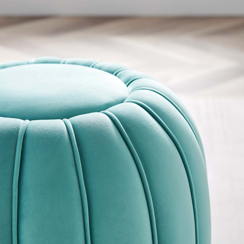 Celebrate Channel Tufted Performance Velvet Ottoman   Contemporary   Footstools And Ottomans   by Modway  Houzz