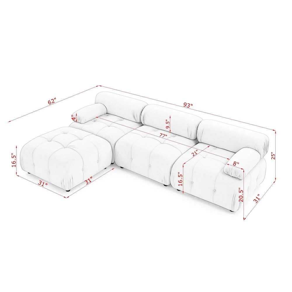 Ouyessir Modern Velvet Upholstered Large Modular Sectional Sofa