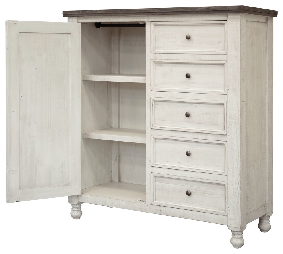 Stonegate Rustic Farmhouse Solid Wood Gentleman Chest   Farmhouse   Accent Chests And Cabinets   by Crafters and Weavers  Houzz