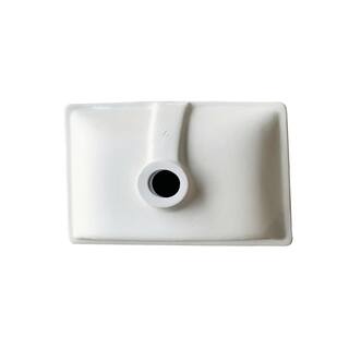 Wells Rhythm Series 18 in. Rectangular Undermount Single Bowl Bathroom Sink in White RTU1813-6W