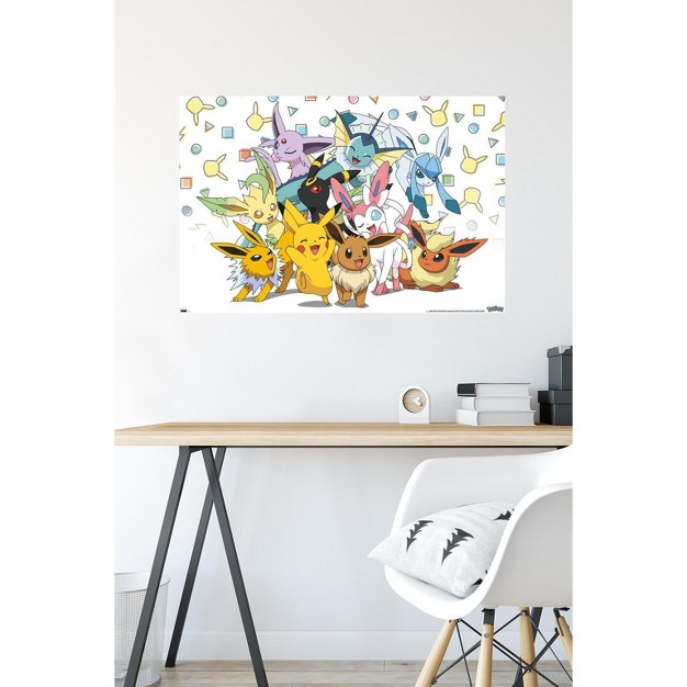 Trends International Pokemon Pikachu Eevee And Its Evolutions Unframed Wall Poster Prints