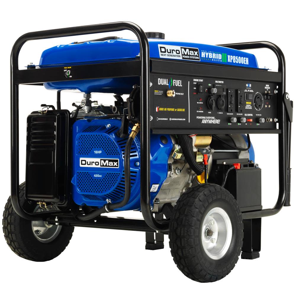 DuroMax 8，500 Watt 16hp Dual Fuel Portable Generator with Electric Start ;