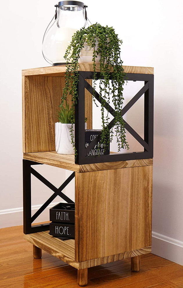 Rustic Side Table: Farmhouse End Table   Midcentury   Side Tables And End Tables   by Imtinanz  LLC  Houzz