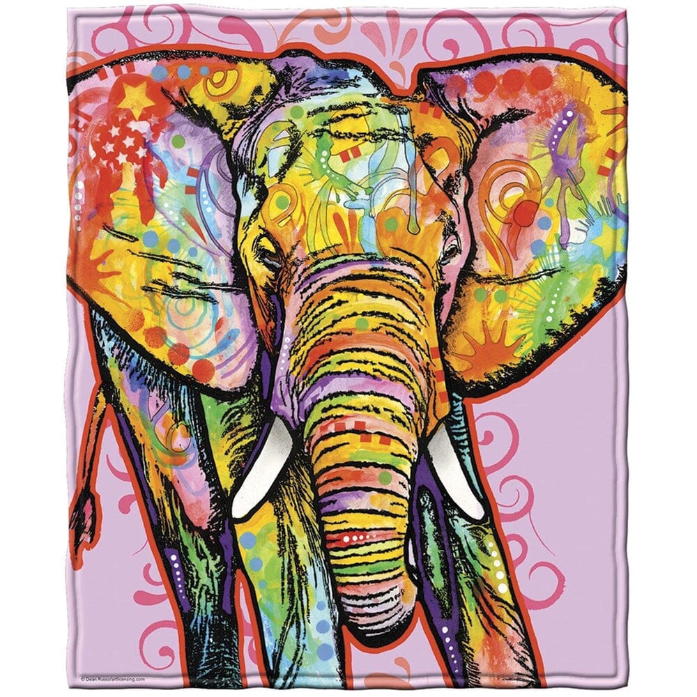 Elephant Super Soft Plush Fleece Throw Blanket by Dean Russo