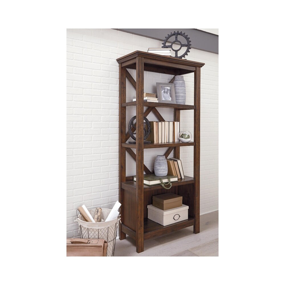 Baldridge Rustic Brown Casual Large Bookcase